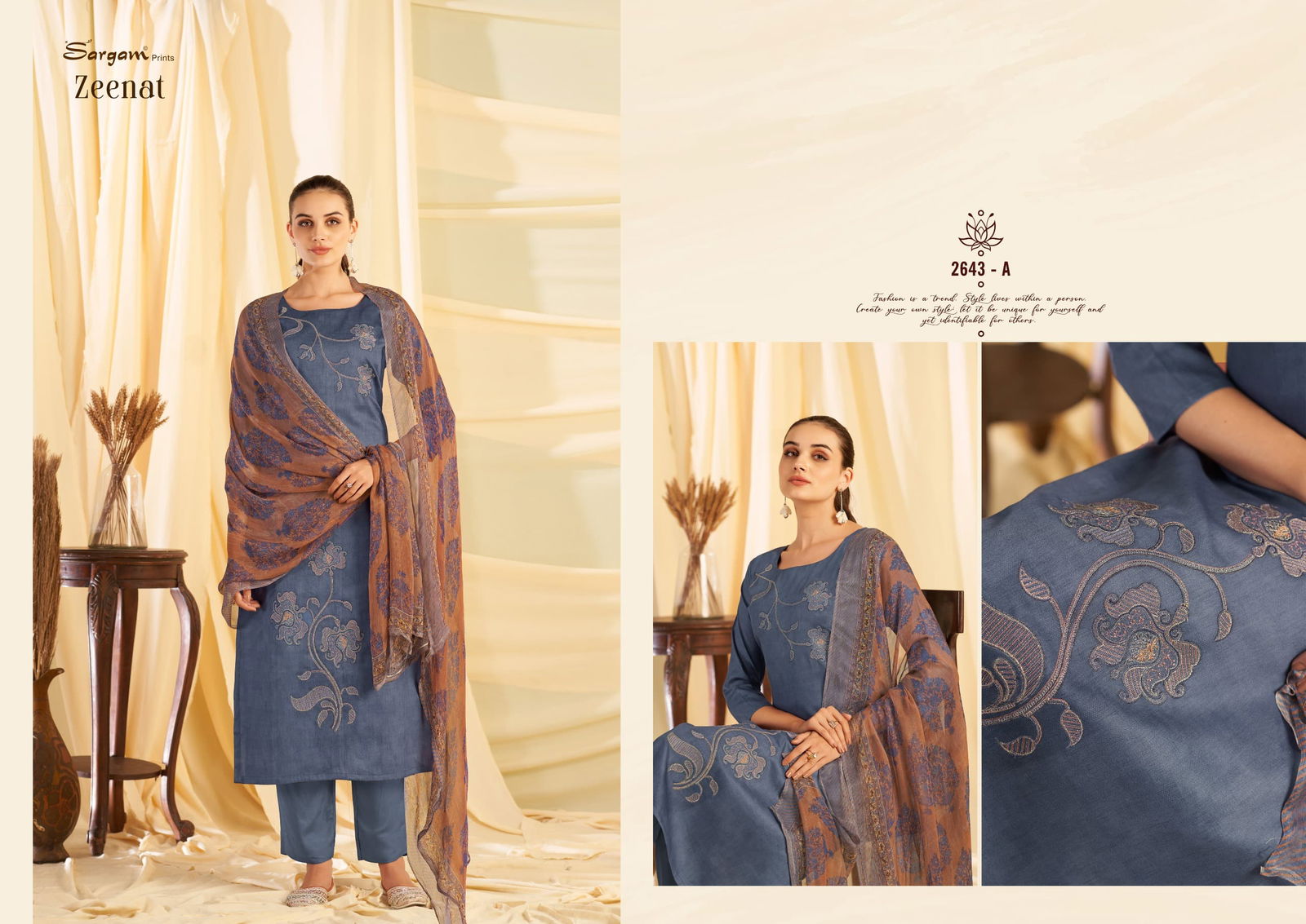 Zeenat by Sargam Jam Digital Printed Embroidery Salwar Suit Orders In India